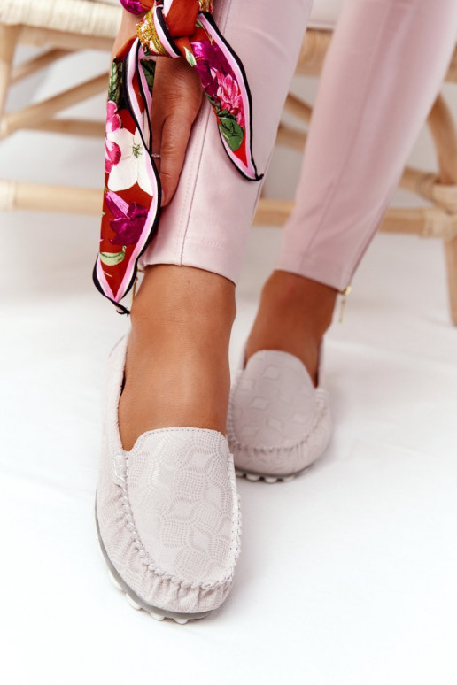 Kožené Mokasíny RIO FLORE Eco-Friendly béžová