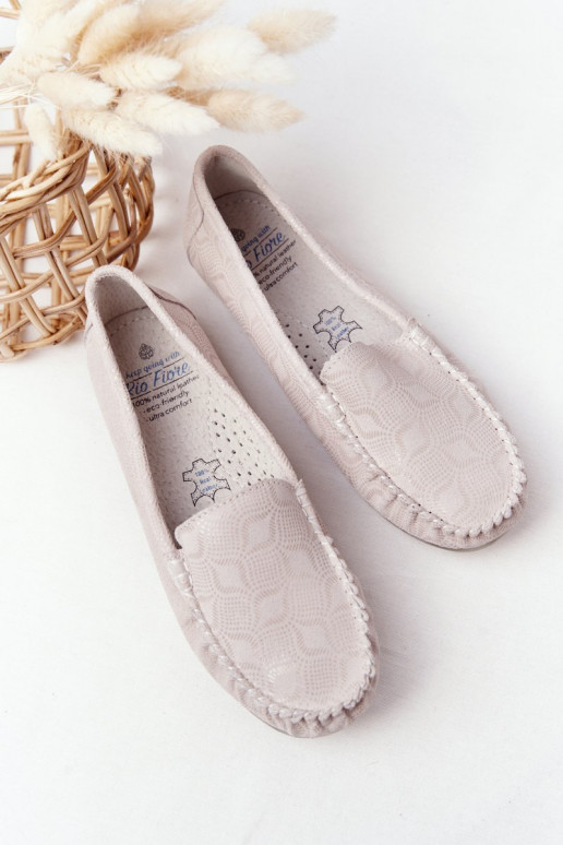 Kožené Mokasíny RIO FLORE Eco-Friendly béžová