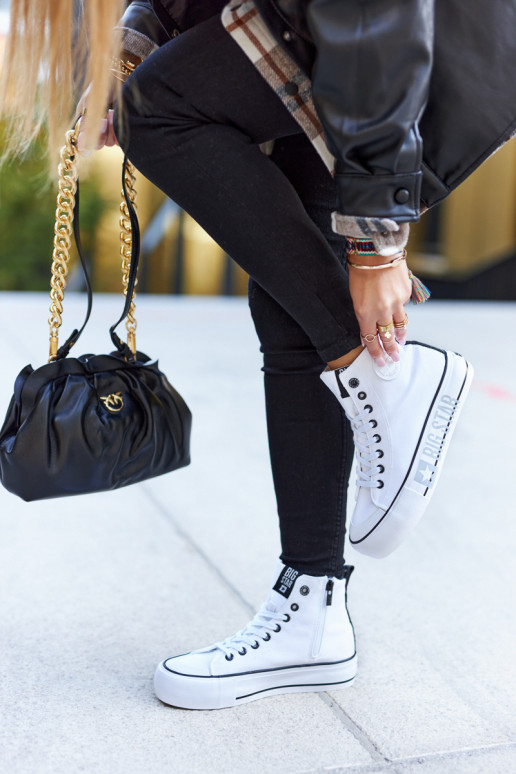 Tenisky s vysokou platformou Big Star II274014 biela farba