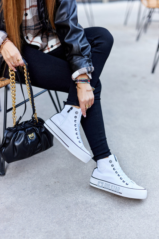 Tenisky s vysokou platformou Big Star II274014 biela farba