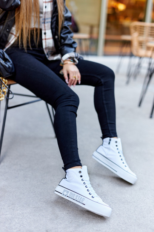 Tenisky s vysokou platformou Big Star II274014 biela farba