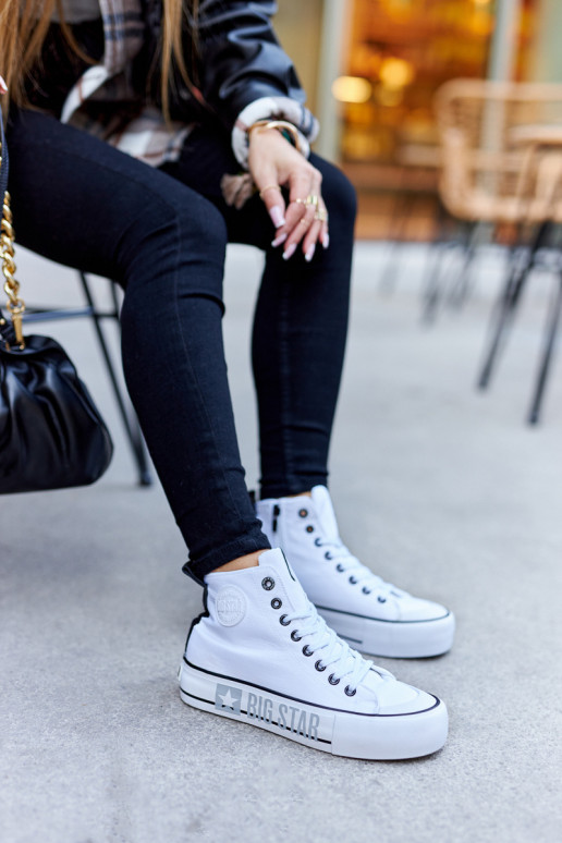 Tenisky s vysokou platformou Big Star II274014 biela farba