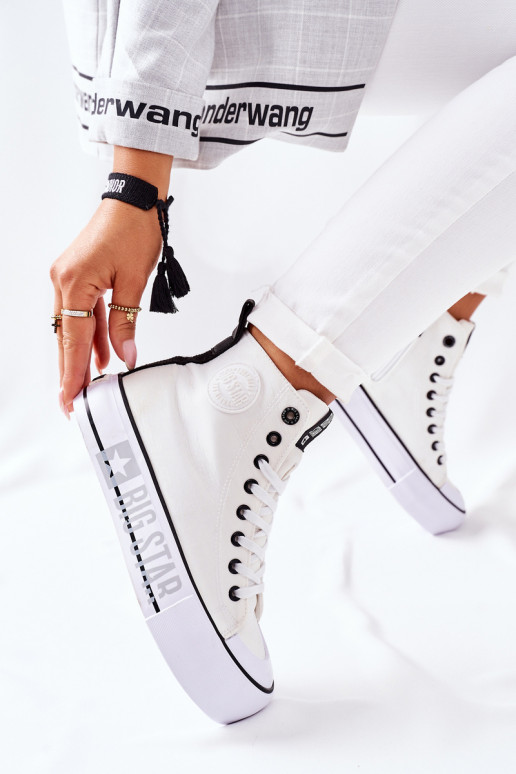 Tenisky s vysokou platformou Big Star II274014 biela farba