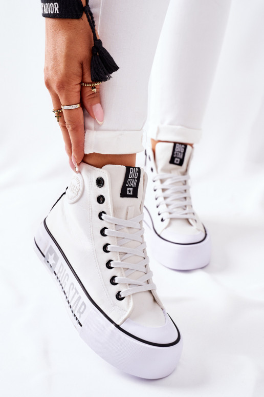 Tenisky s vysokou platformou Big Star II274014 biela farba