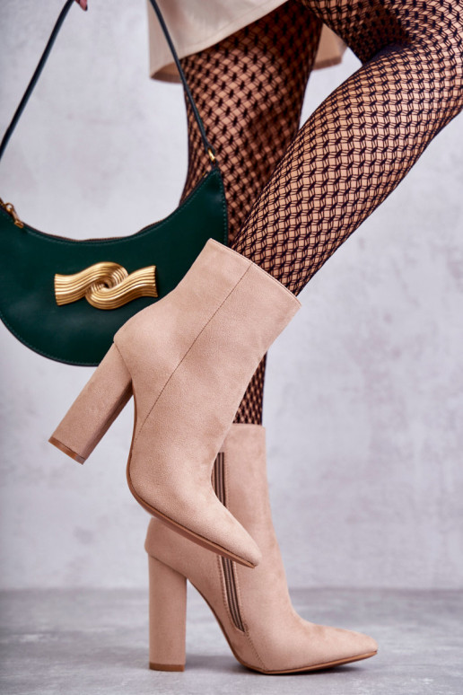 Elegantný štýl Semišové čižmy béžová Ettany