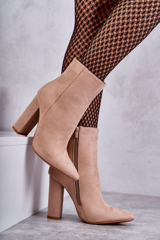 Elegantný štýl Semišové čižmy béžová Ettany