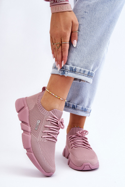 Dámske Jednoduché Tenisky model obuvi Memory Foam System Big Star JJ274266 Ružová