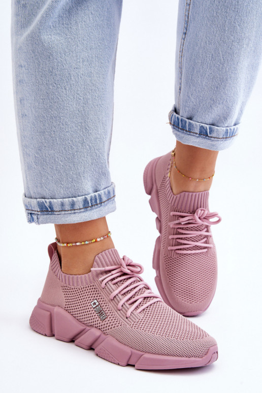 Dámske Jednoduché Tenisky model obuvi Memory Foam System Big Star JJ274266 Ružová