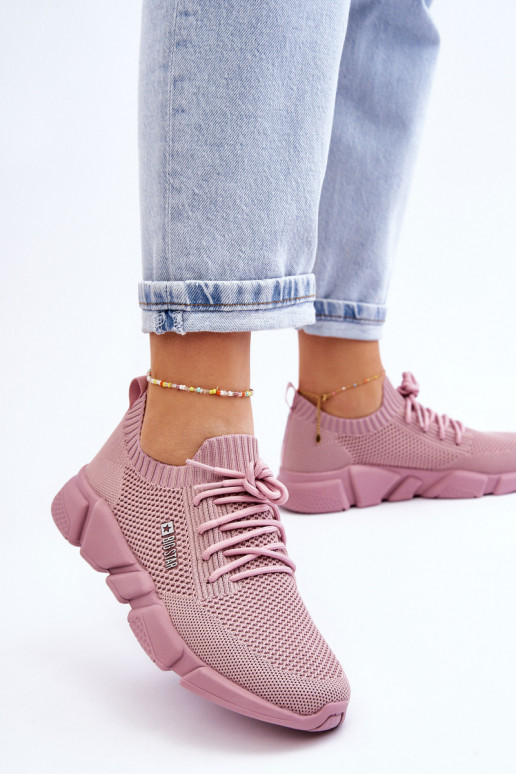 Dámske Jednoduché Tenisky model obuvi Memory Foam System Big Star JJ274266 Ružová