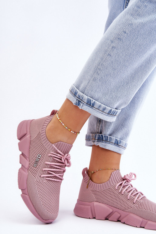 Dámske Jednoduché Tenisky model obuvi Memory Foam System Big Star JJ274266 Ružová