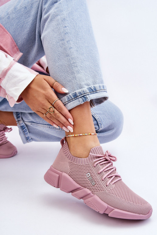 Dámske Jednoduché Tenisky model obuvi Memory Foam System Big Star JJ274266 Ružová