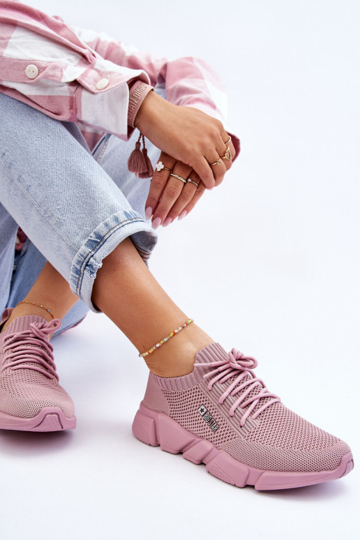 Dámske Jednoduché Tenisky model obuvi Memory Foam System Big Star JJ274266 Ružová