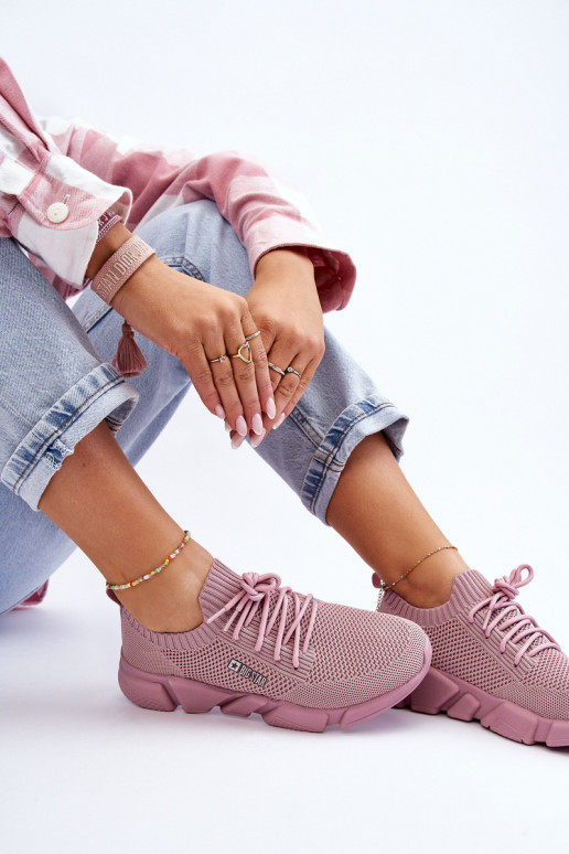 Dámske Jednoduché Tenisky model obuvi Memory Foam System Big Star JJ274266 Ružová