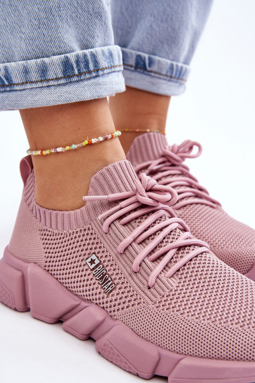 Dámske Jednoduché Tenisky model obuvi Memory Foam System Big Star JJ274266 Ružová