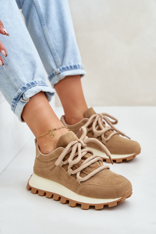 tenisky Tenisky model obuvi s platformouz eko semišuu Hnedá farba Riadella