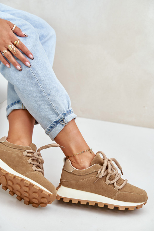 tenisky Tenisky model obuvi s platformouz eko semišuu Hnedá farba Riadella