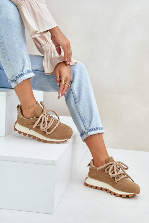 tenisky Tenisky model obuvi s platformouz eko semišuu Hnedá farba Riadella