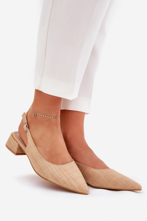 vzorované sandále Dámske Zapnuté Jemném Obcasie béžová Jorela