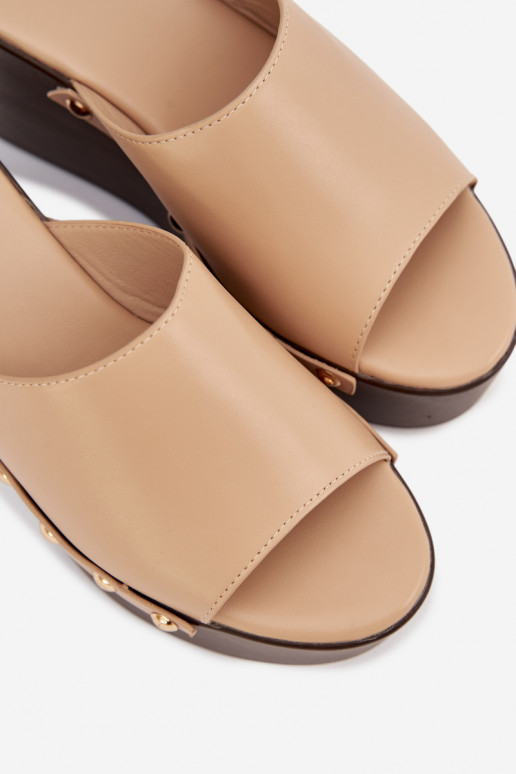 Dámske papuče Zapnuté INedge s nitmi béžová Máreline