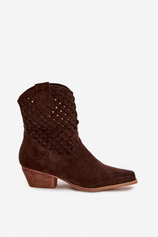 Prelamované čižmy Dámske s podpätkami CzekoladoIne Ferissa