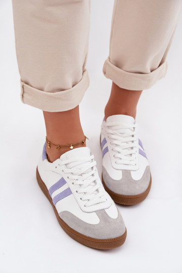 Zazoo N1068 Kožené Nízka Tenisky model obuvi Dámske biely-Modrá