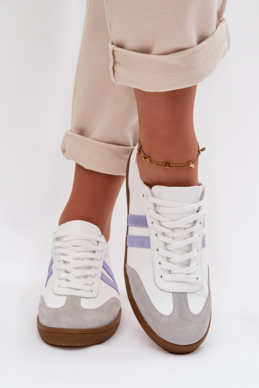 Zazoo N1068 Kožené Nízka Tenisky model obuvi Dámske biely-Modrá