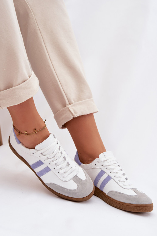 Zazoo N1068 Kožené Nízka Tenisky model obuvi Dámske biely-Modrá