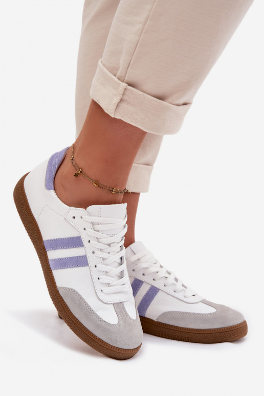 Zazoo N1068 Kožené Nízka Tenisky model obuvi Dámske biely-Modrá