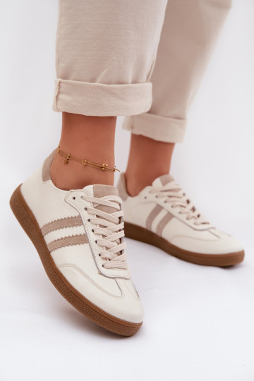 Zazoo N1068 Kožené Nízka Tenisky model obuvi Dámske béžová 2