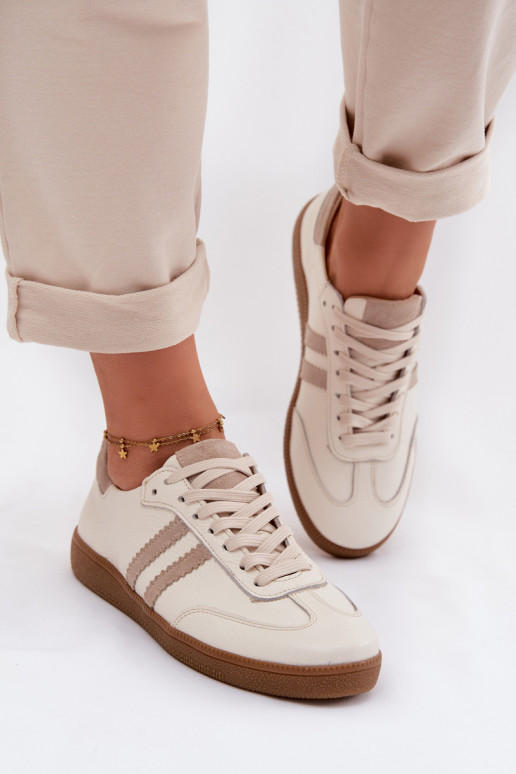 Zazoo N1068 Kožené Nízka Tenisky model obuvi Dámske béžová