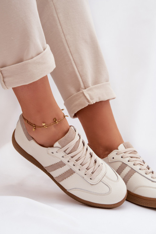 Zazoo N1068 Kožené Nízka Tenisky model obuvi Dámske béžová