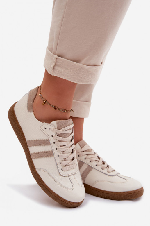 Zazoo N1068 Kožené Nízka Tenisky model obuvi Dámske béžová