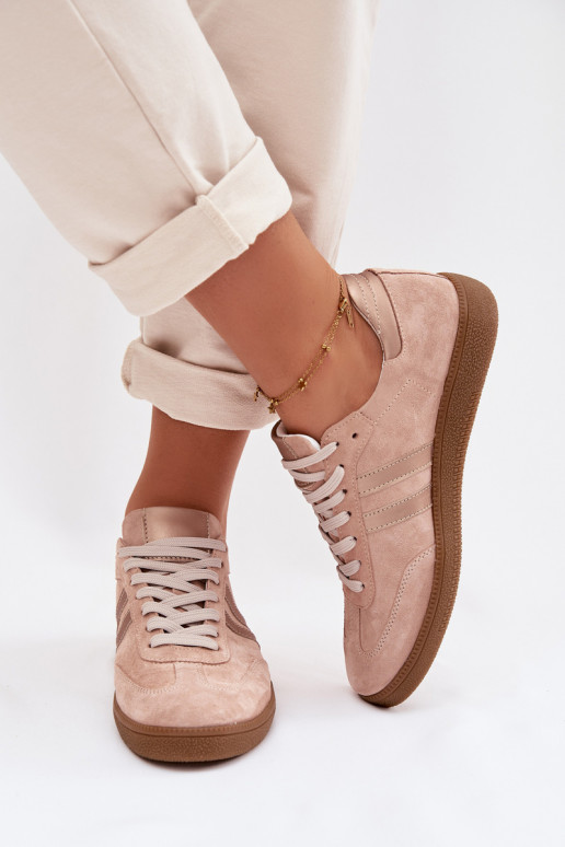 Zazoo N1068 zo semišu Nízka Tenisky model obuvi Dámske Ružová