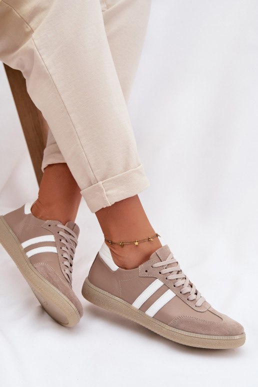 Zazoo N1068 Kožené Nízka Tenisky model obuvi Dámske béžová