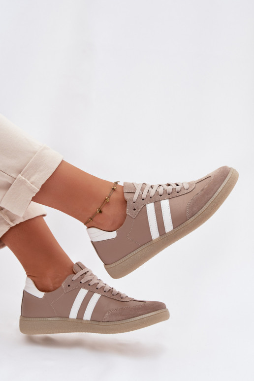 Zazoo N1068 Kožené Nízka Tenisky model obuvi Dámske béžová