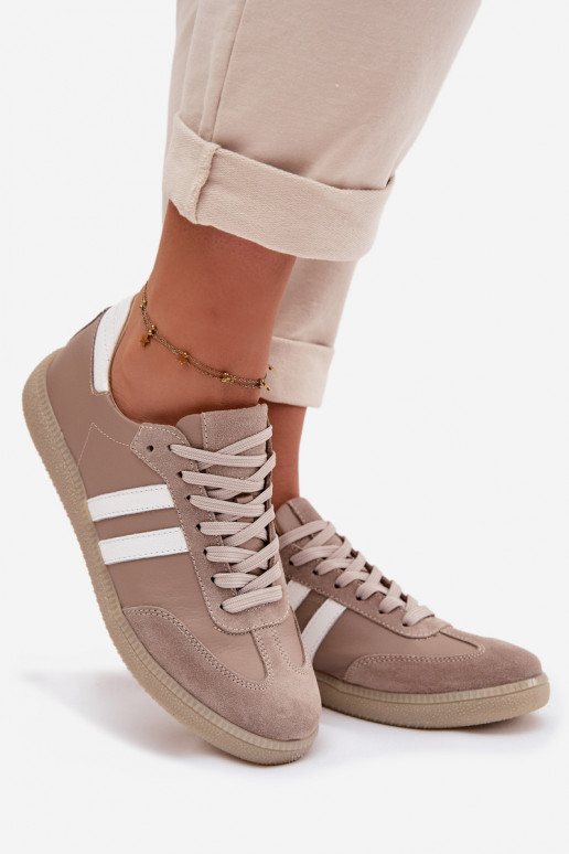 Zazoo N1068 Kožené Nízka Tenisky model obuvi Dámske béžová