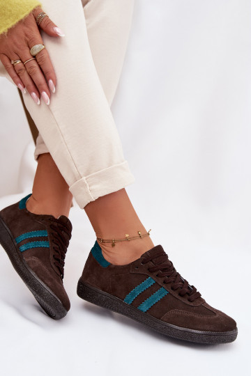 Zazoo N1068 zo semišu Nízka Tenisky model obuvi Dámske CzekoladoIne