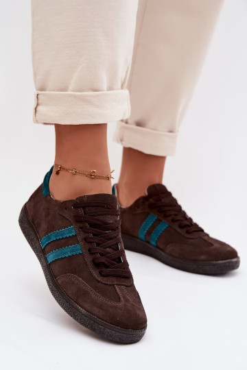 Zazoo N1068 zo semišu Nízka Tenisky model obuvi Dámske CzekoladoIne 2