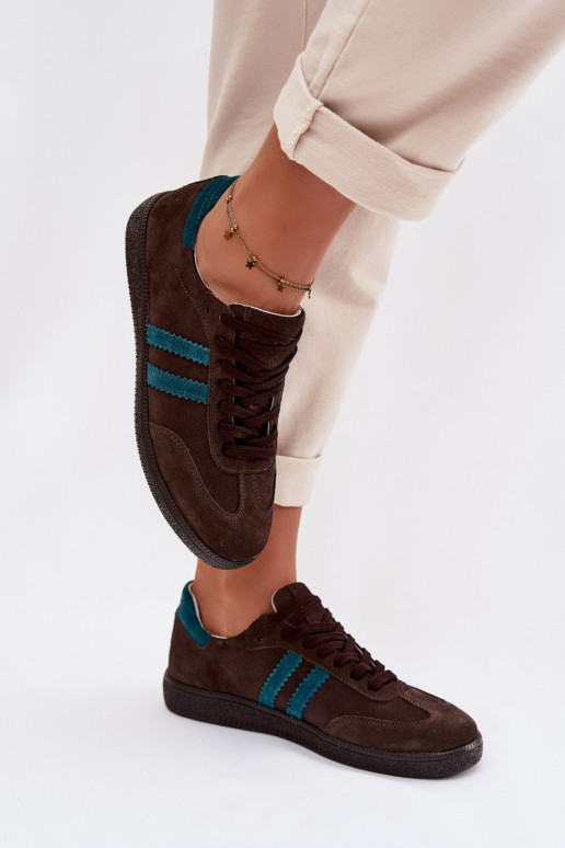 Zazoo N1068 zo semišu Nízka Tenisky model obuvi Dámske CzekoladoIne