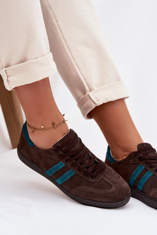 Zazoo N1068 zo semišu Nízka Tenisky model obuvi Dámske CzekoladoIne