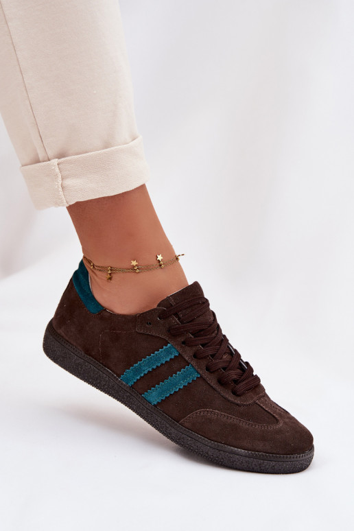 Zazoo N1068 zo semišu Nízka Tenisky model obuvi Dámske CzekoladoIne