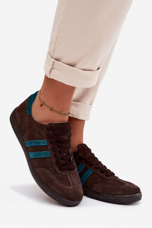 Zazoo N1068 zo semišu Nízka Tenisky model obuvi Dámske CzekoladoIne