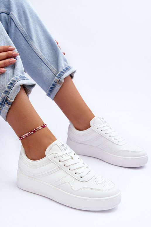 tenisky Dámske s platformou biela farba Pudina