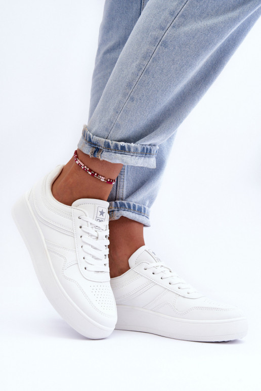 tenisky Dámske s platformou biela farba Pudina