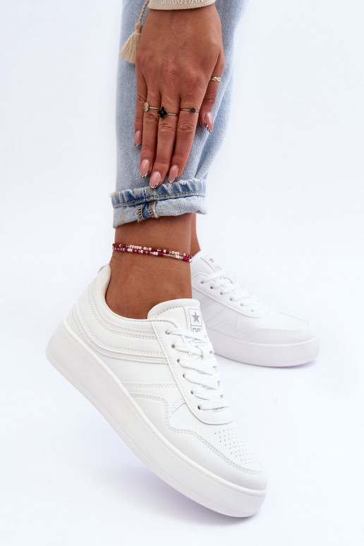 tenisky Dámske s platformou biela farba Pudina