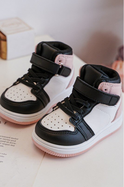 Vysoká Detská športová obuv biely-Ružová Teredite