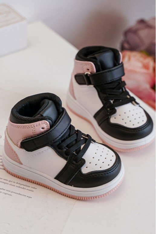 Vysoká Detská športová obuv biely-Ružová Teredite