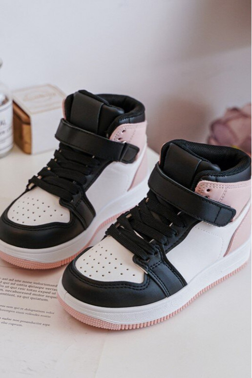 Vysoká Detská športová obuv biely-Ružová Teredite