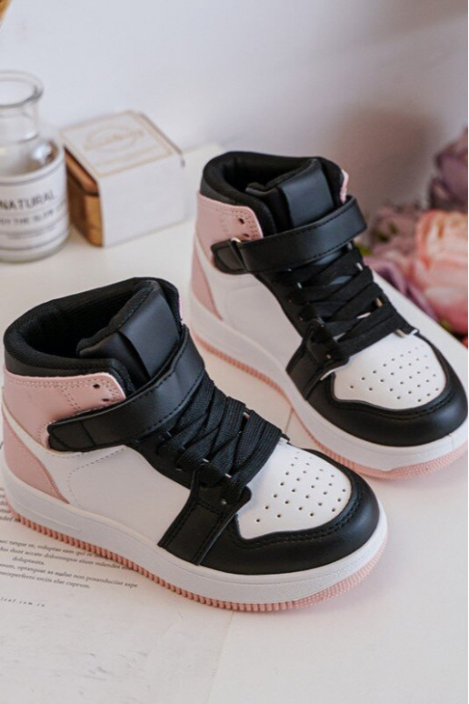 Vysoká Detská športová obuv biely-Ružová Teredite