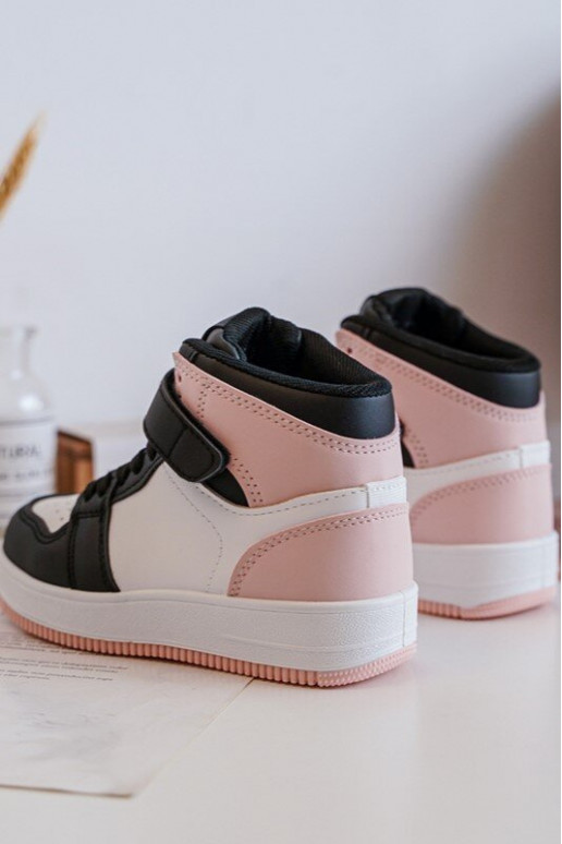 Vysoká Detská športová obuv biely-Ružová Teredite